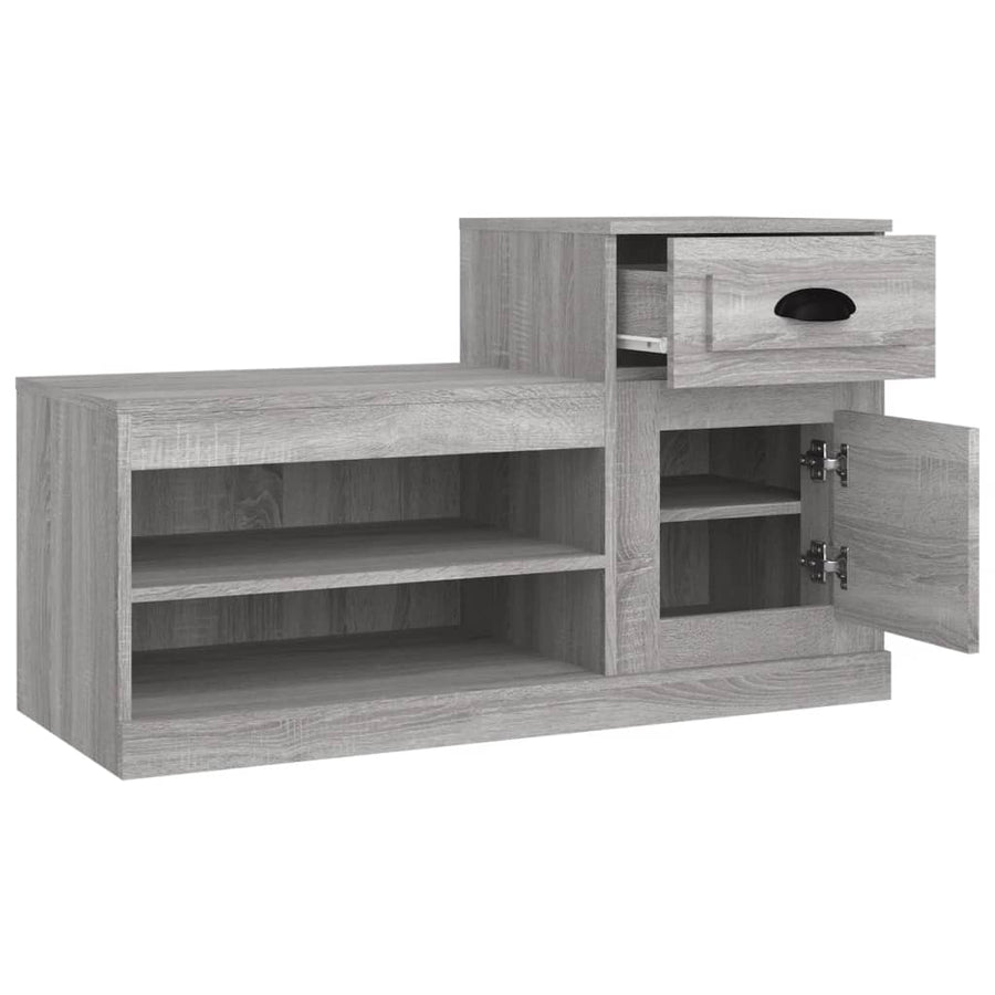 Schoenenkast 00X42X60 Cm Bewerkt Hout Eikenkleur Grijs sonoma