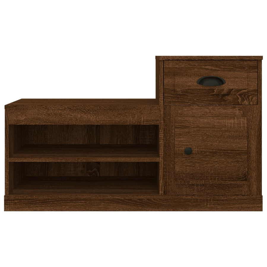 Schoenenkast 100X42X60 Cm Bewerkt Hout Bruin Eikenkleur