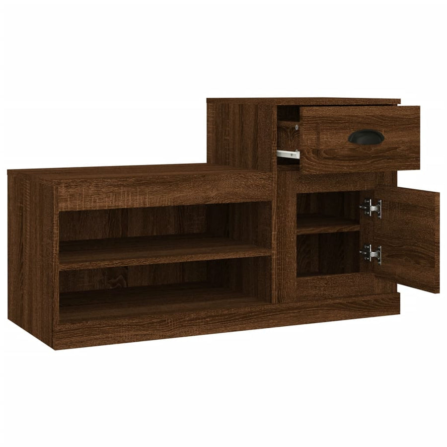 Schoenenkast 100X42X60 Cm Bewerkt Hout Bruin Eikenkleur