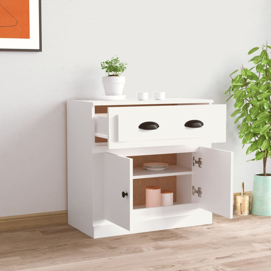 Dressoir 70X35,5X67,5 Cm Bewerkt Hout Wit