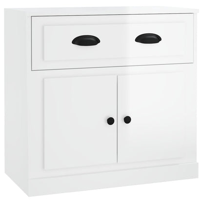 Dressoir 70X35X67,5 Cm Bewerkt Hout Hoogglans wit
