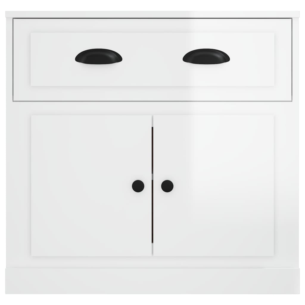 Dressoir 70X35X67,5 Cm Bewerkt Hout Hoogglans wit