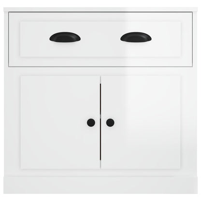 Dressoir 70X35X67,5 Cm Bewerkt Hout Hoogglans wit