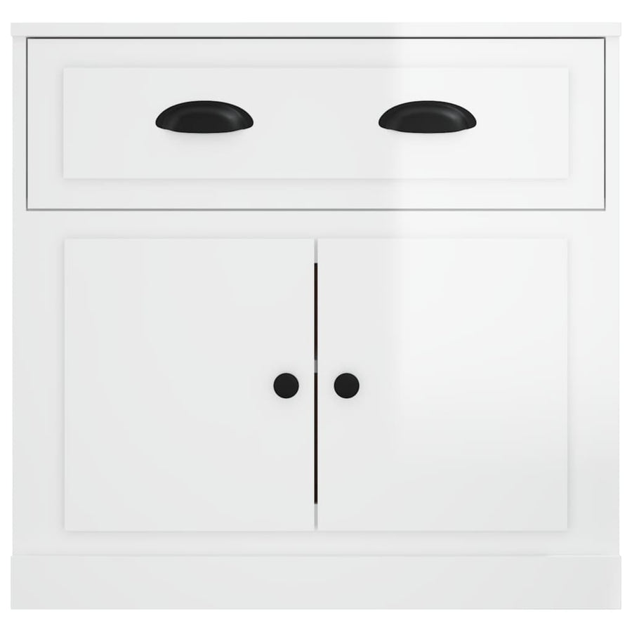 Dressoir 70X35X67,5 Cm Bewerkt Hout Hoogglans wit