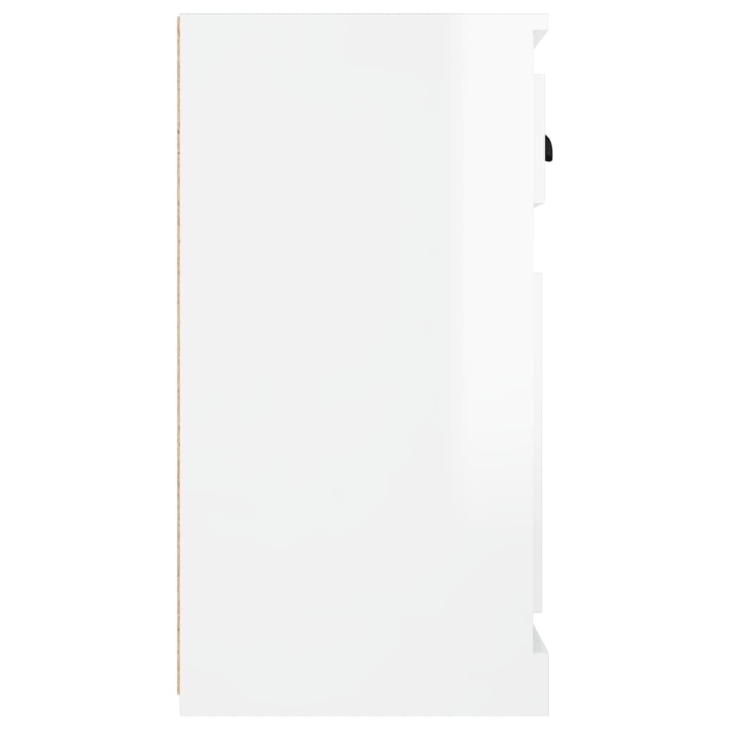 Dressoir 70X35X67,5 Cm Bewerkt Hout Hoogglans wit
