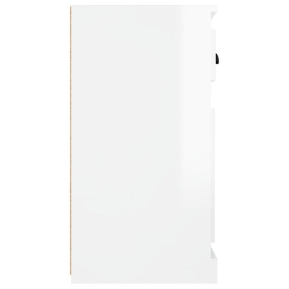 Dressoir 70X35X67,5 Cm Bewerkt Hout Hoogglans wit