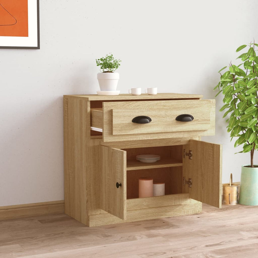 Dressoir 70X35,5X67,5 Cm Bewerkt Hout Kleurig Sonoma eiken