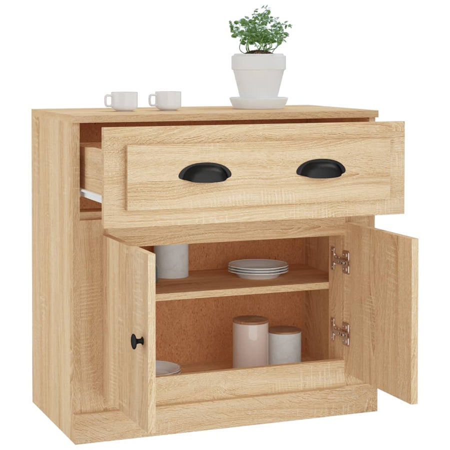 Dressoir 70X35,5X67,5 Cm Bewerkt Hout Kleurig Sonoma eiken