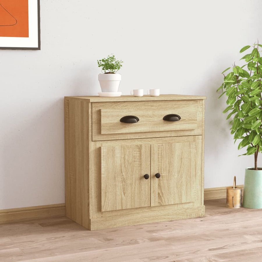 Dressoir 70X35,5X67,5 Cm Bewerkt Hout Kleurig Sonoma eiken