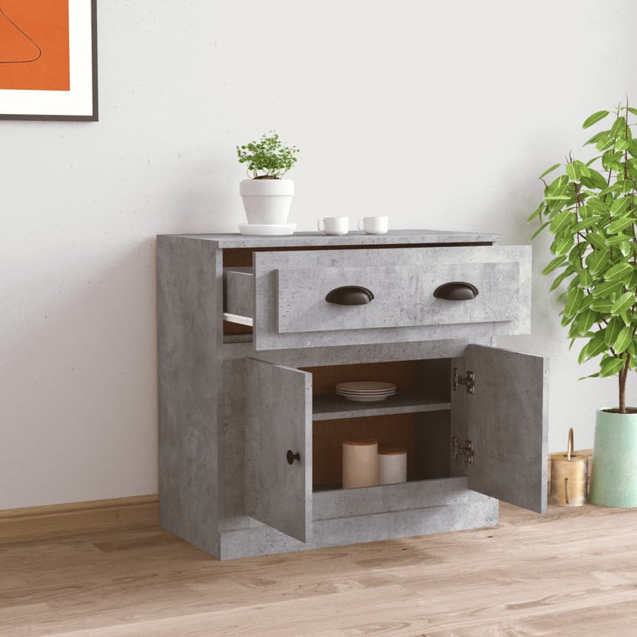 Dressoir 70X35,5X67,5 Cm Bewerkt Hout Betongrijs