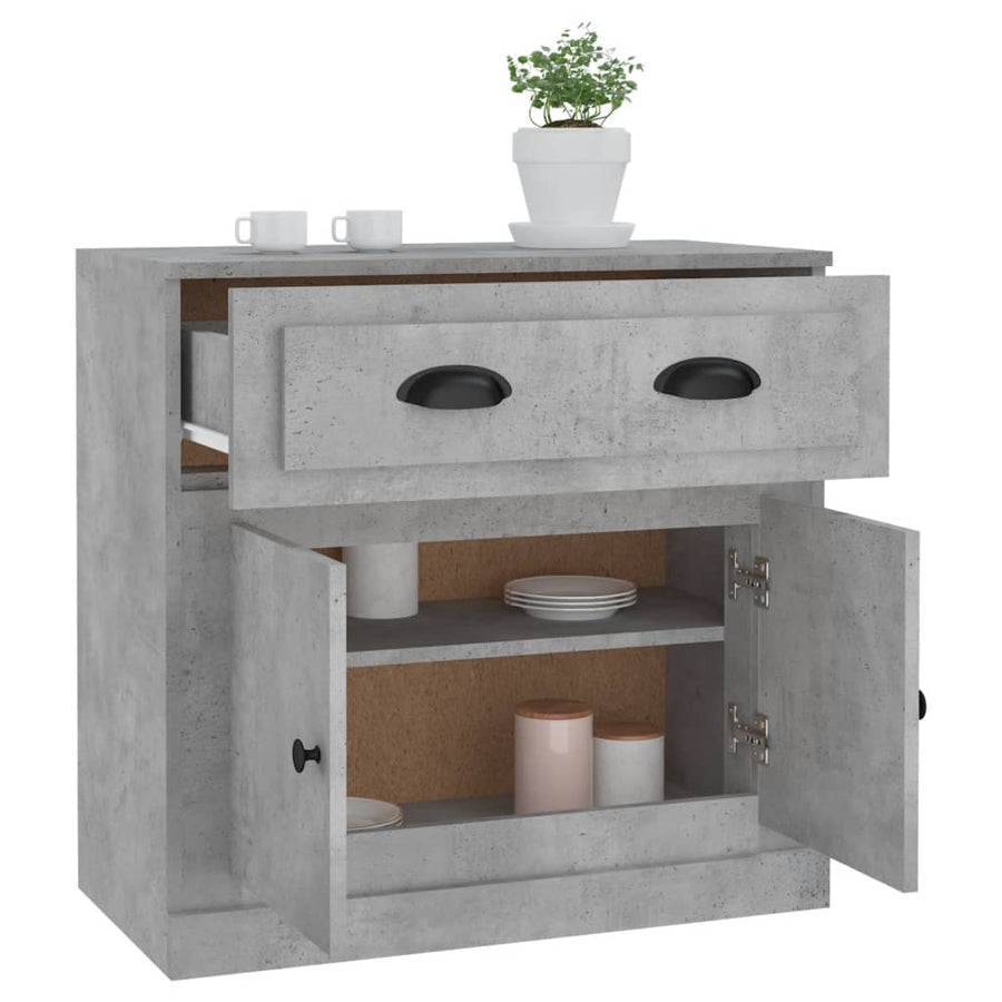 Dressoir 70X35,5X67,5 Cm Bewerkt Hout Betongrijs
