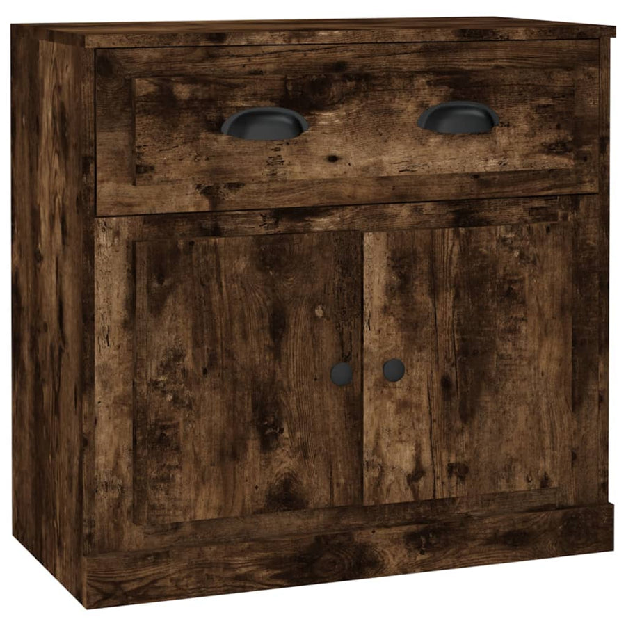 Dressoir 70x35,5x67,5 cm bewerkt hout gerookt eikenkleurig