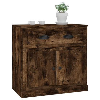 Dressoir 70x35,5x67,5 cm bewerkt hout gerookt eikenkleurig