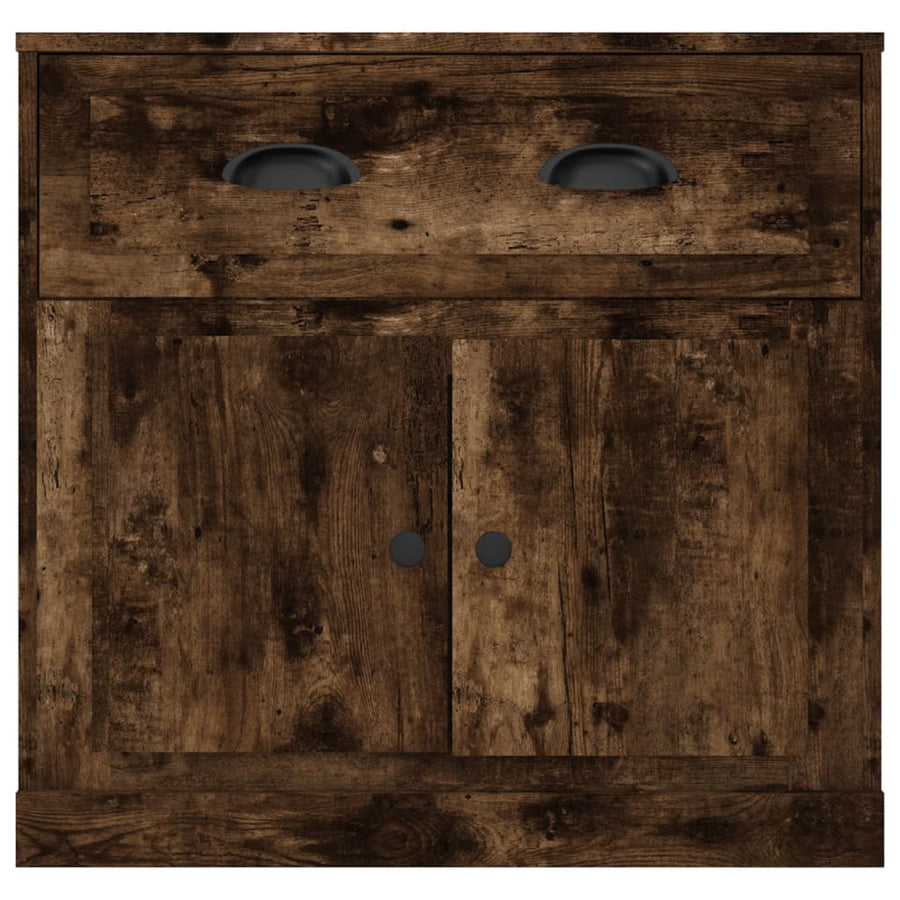 Dressoir 70x35,5x67,5 cm bewerkt hout gerookt eikenkleurig