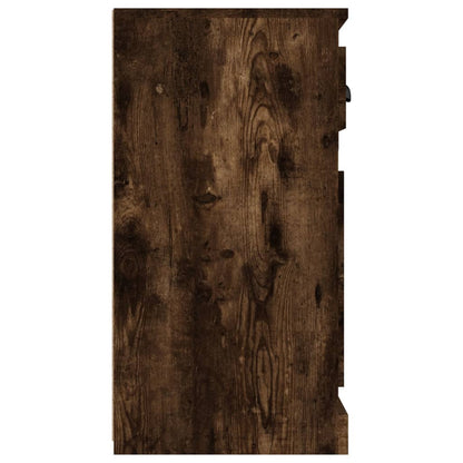 Dressoir 70x35,5x67,5 cm bewerkt hout gerookt eikenkleurig