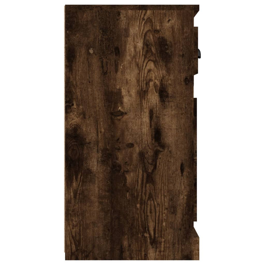 Dressoir 70x35,5x67,5 cm bewerkt hout gerookt eikenkleurig