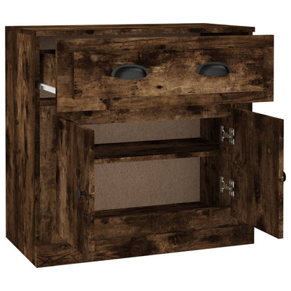 Dressoir 70x35,5x67,5 cm bewerkt hout gerookt eikenkleurig