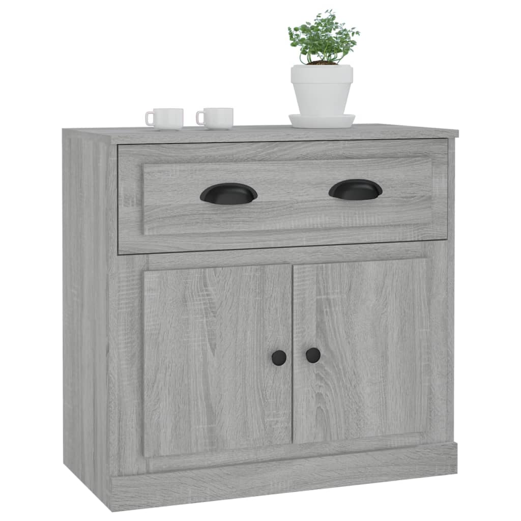 Dressoir 70X35,5X67,5 Cm Bewerkt Hout Eikenkleurig Grijs sonoma