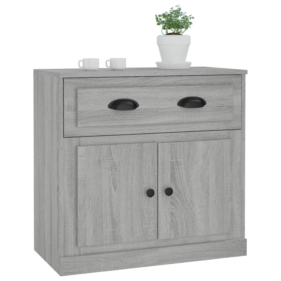 Dressoir 70X35,5X67,5 Cm Bewerkt Hout Eikenkleurig Grijs sonoma