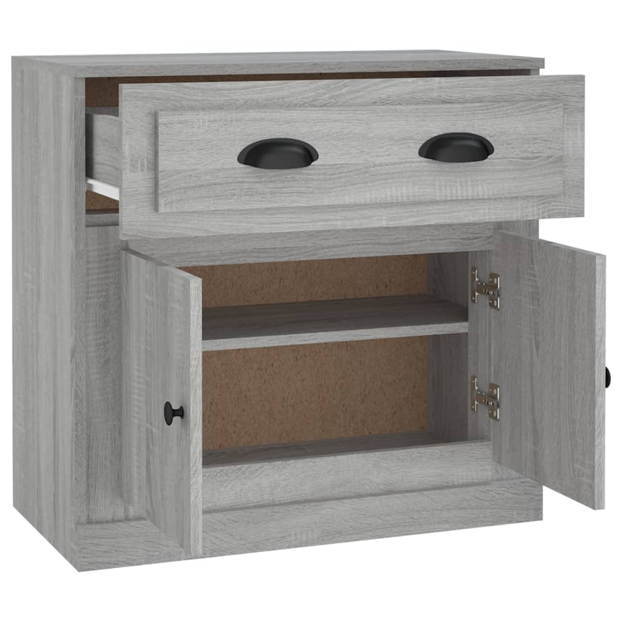 Dressoir 70X35,5X67,5 Cm Bewerkt Hout Eikenkleurig Grijs sonoma