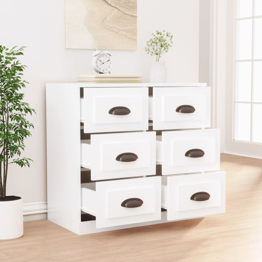 Dressoir 70X35,5X67,5 Cm Bewerkt Hout Wit