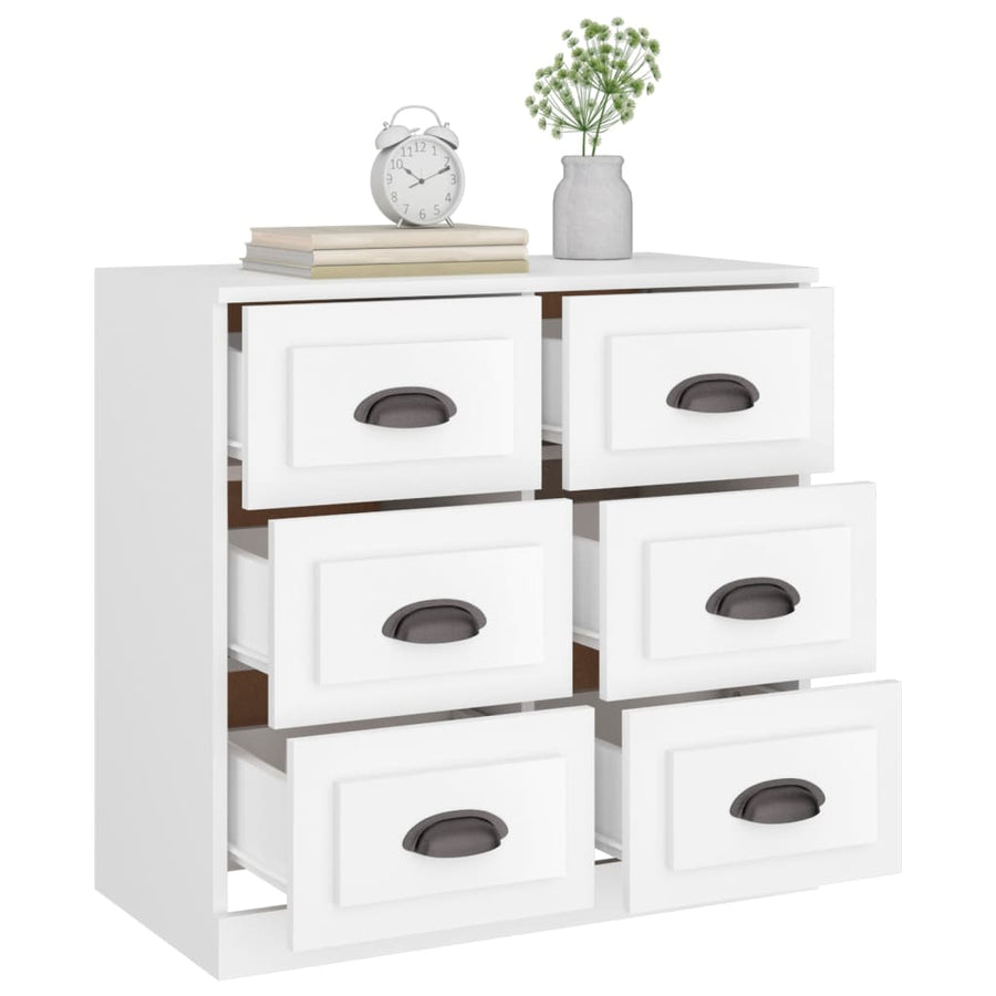 Dressoir 70X35,5X67,5 Cm Bewerkt Hout Wit