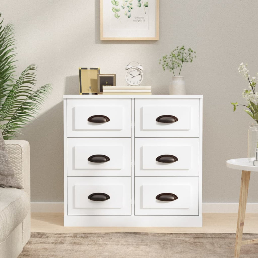 Dressoir 70X35,5X67,5 Cm Bewerkt Hout Wit
