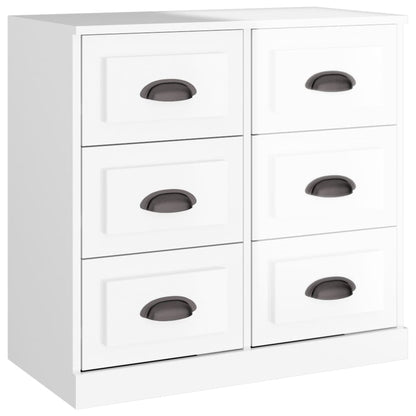 Dressoir 70X35X67,5 Cm Bewerkt Hout Hoogglans Wit