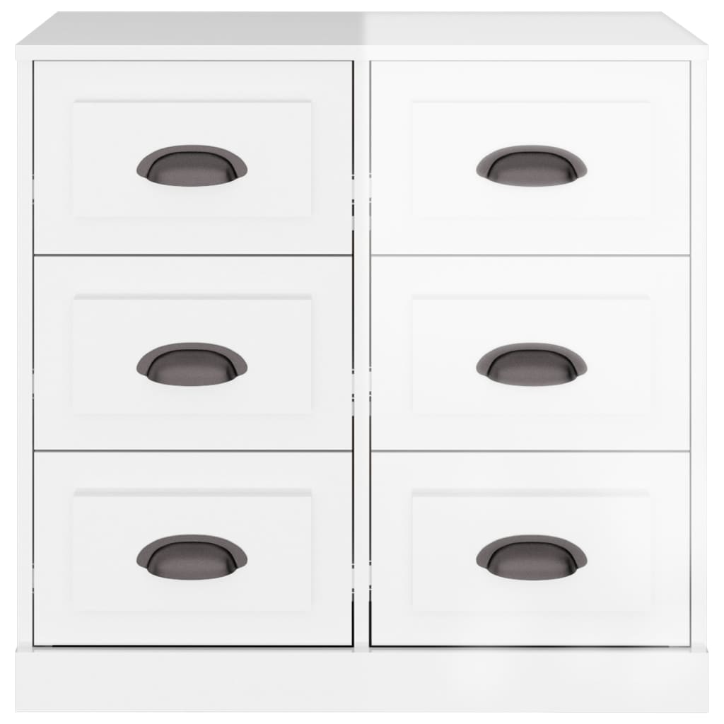 Dressoir 70X35X67,5 Cm Bewerkt Hout Hoogglans Wit