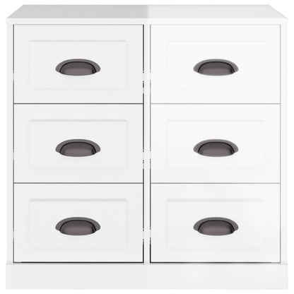 Dressoir 70X35X67,5 Cm Bewerkt Hout Hoogglans Wit