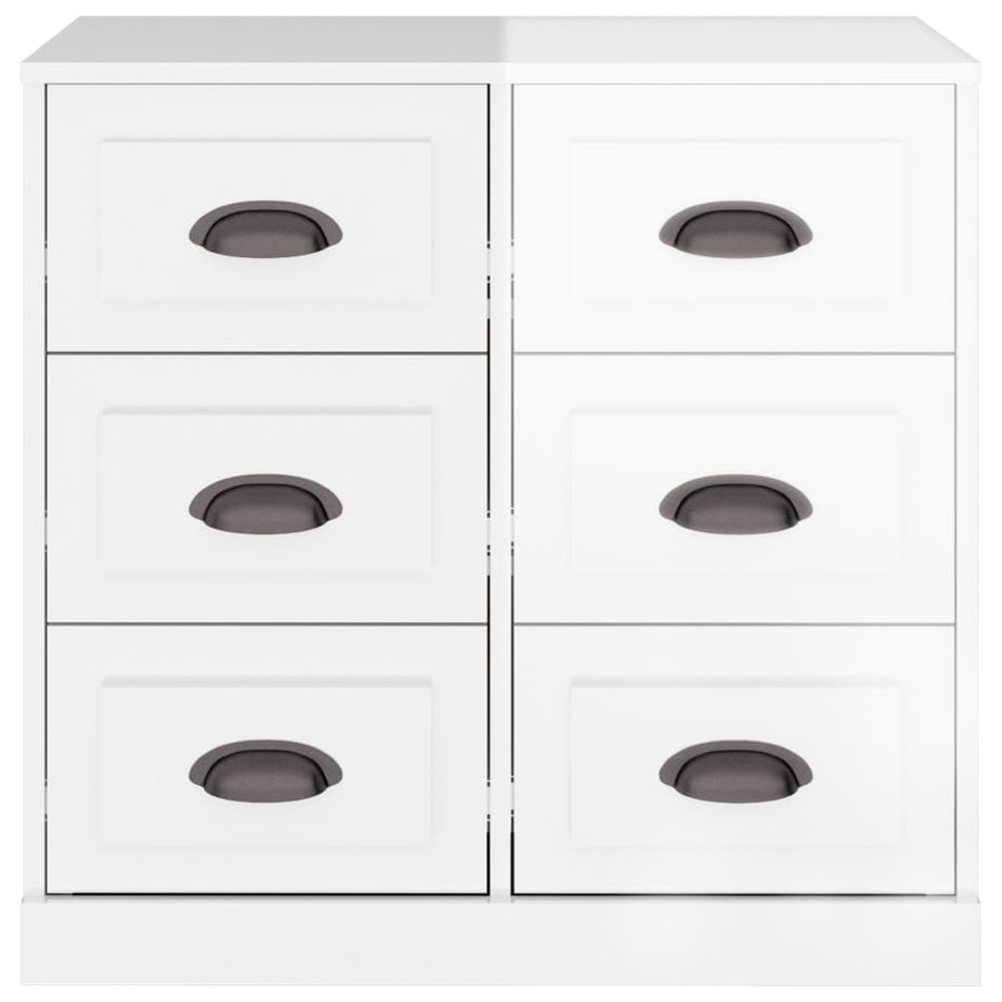 Dressoir 70X35X67,5 Cm Bewerkt Hout Hoogglans Wit
