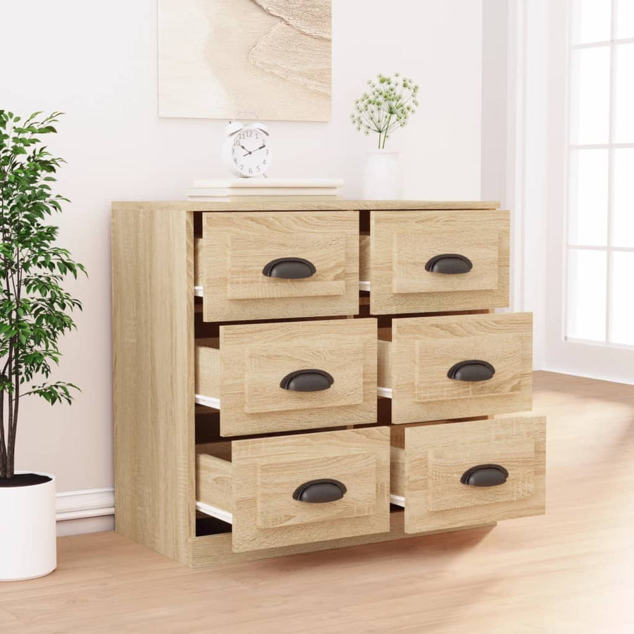 Dressoir 70X35,5X67,5 Cm Bewerkt Hout Kleurig Sonoma eiken
