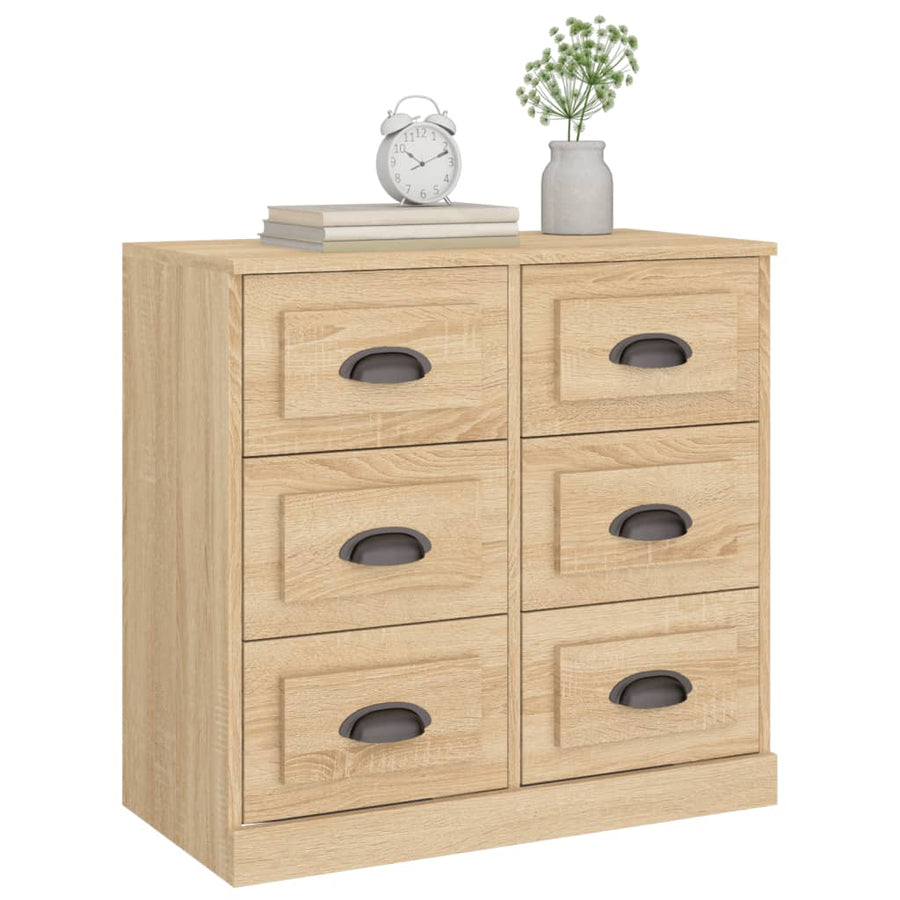 Dressoir 70X35,5X67,5 Cm Bewerkt Hout Kleurig Sonoma eiken