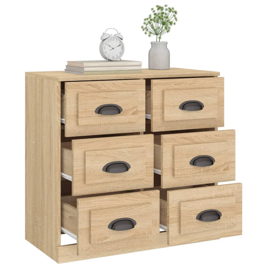 Dressoir 70X35,5X67,5 Cm Bewerkt Hout Kleurig Sonoma eiken