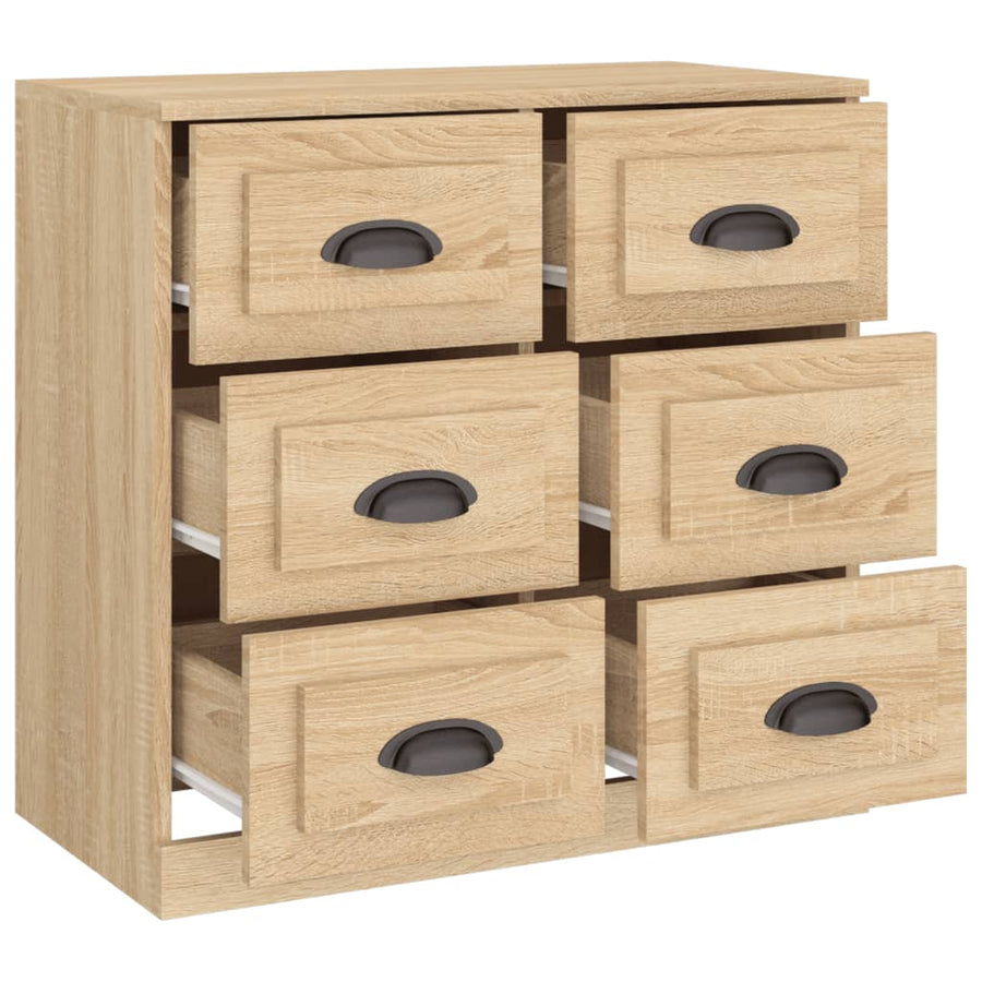 Dressoir 70X35,5X67,5 Cm Bewerkt Hout Kleurig Sonoma eiken