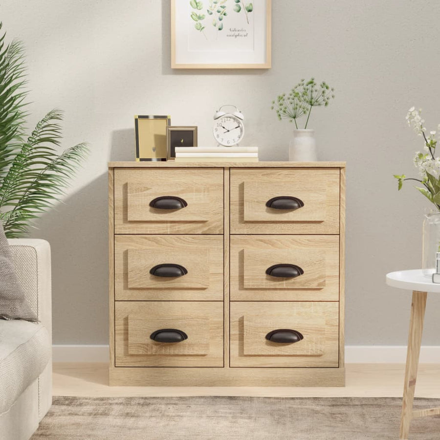 Dressoir 70X35,5X67,5 Cm Bewerkt Hout Kleurig Sonoma eiken