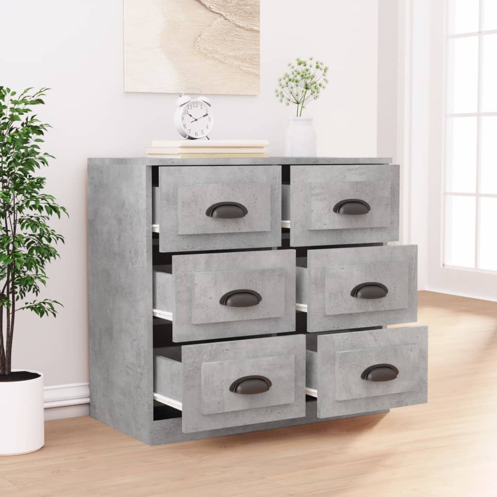 Dressoir 70X35,5X67,5 Cm Bewerkt Hout Betongrijs