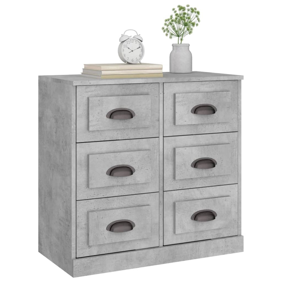 Dressoir 70X35,5X67,5 Cm Bewerkt Hout Betongrijs