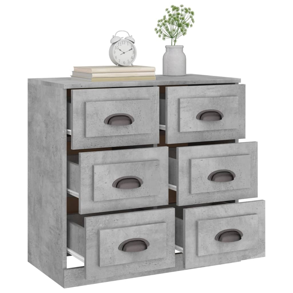 Dressoir 70X35,5X67,5 Cm Bewerkt Hout Betongrijs