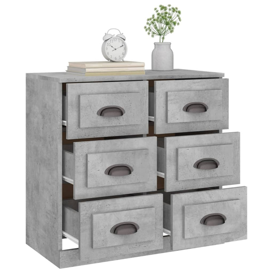 Dressoir 70X35,5X67,5 Cm Bewerkt Hout Betongrijs