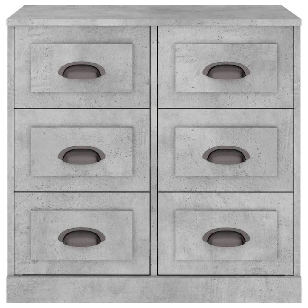 Dressoir 70X35,5X67,5 Cm Bewerkt Hout Betongrijs