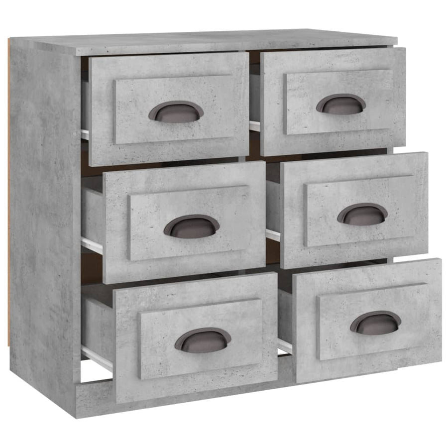 Dressoir 70X35,5X67,5 Cm Bewerkt Hout Betongrijs