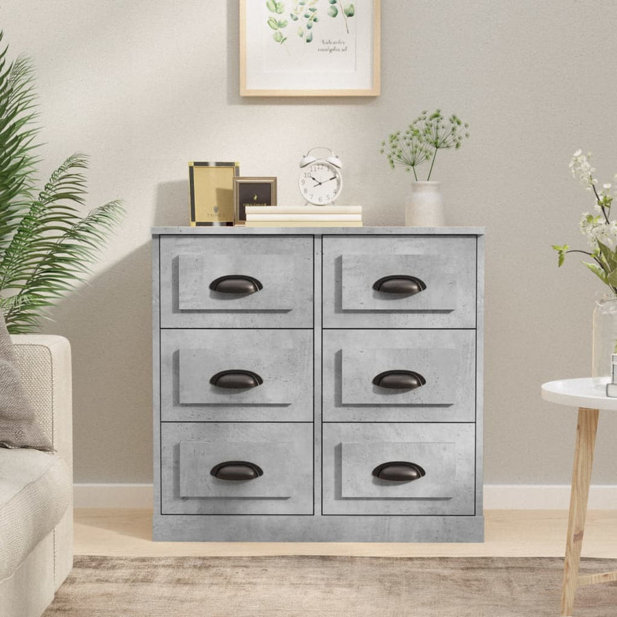 Dressoir 70X35,5X67,5 Cm Bewerkt Hout Betongrijs