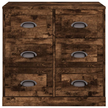 Dressoir 70X35,5X67,5 Cm Bewerkt Hout Gerookt Eikenkleurig