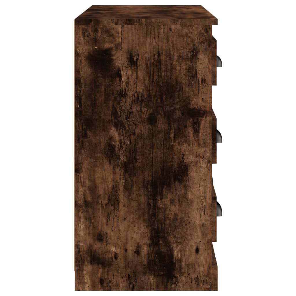Dressoir 70X35,5X67,5 Cm Bewerkt Hout Gerookt Eikenkleurig