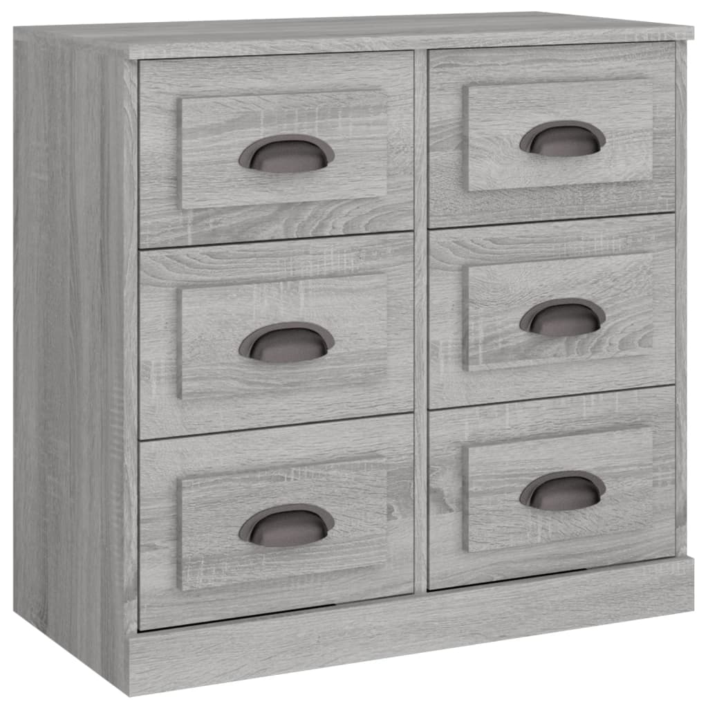Dressoir 70X35,5X67,5 Cm Bewerkt Hout Grijs Sonoma Eikenkleurig