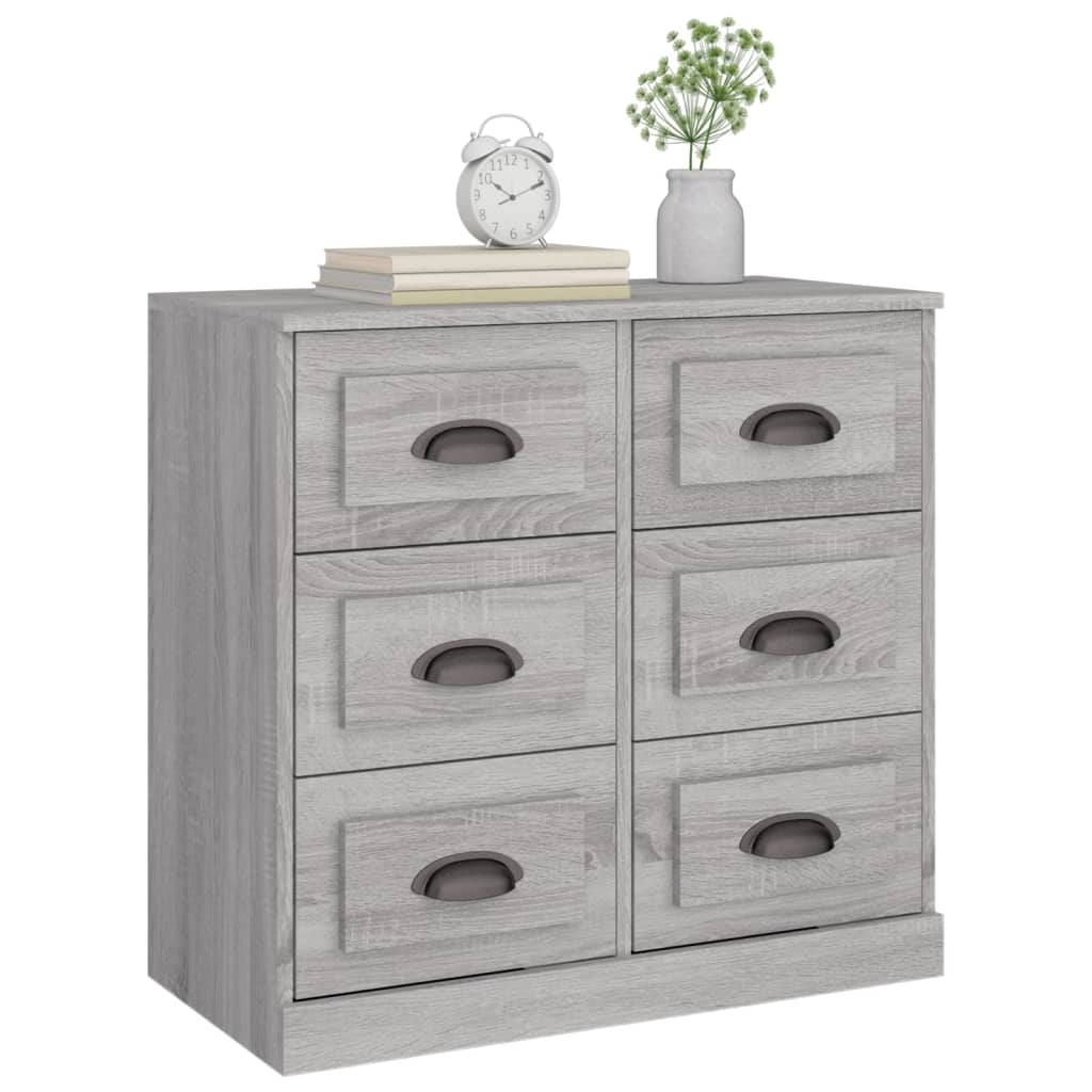 Dressoir 70X35,5X67,5 Cm Bewerkt Hout Grijs Sonoma Eikenkleurig