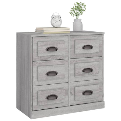 Dressoir 70X35,5X67,5 Cm Bewerkt Hout Grijs Sonoma Eikenkleurig