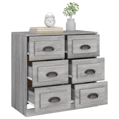 Dressoir 70X35,5X67,5 Cm Bewerkt Hout Grijs Sonoma Eikenkleurig
