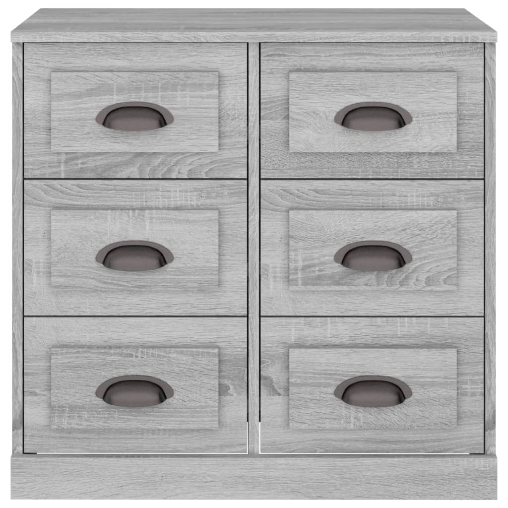 Dressoir 70X35,5X67,5 Cm Bewerkt Hout Grijs Sonoma Eikenkleurig